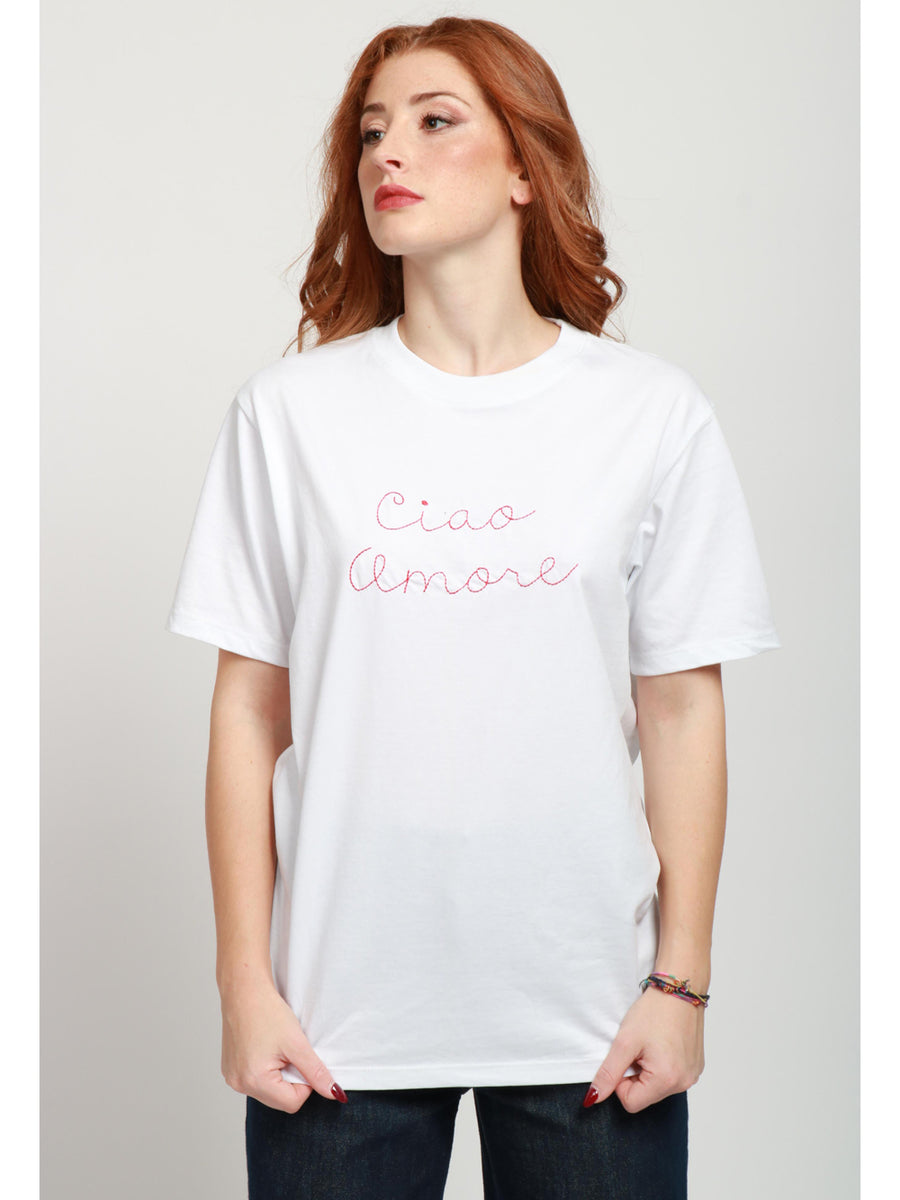 Maglione Rosa Maglione Scritta Ciao Amore Giada Benincasa Maglia