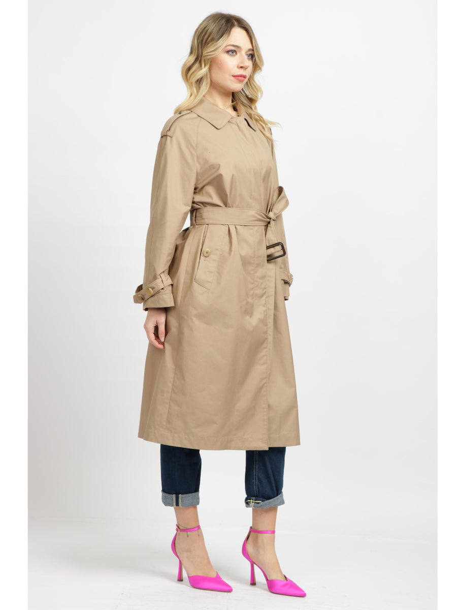 MAX MARA THE CUBE Rtrench Trench Coat in Beige Drip Proof