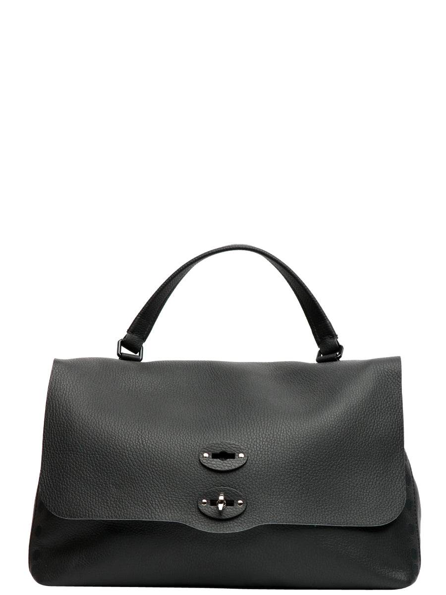 ZANELLATO Postina Pura 2.0 Luxethic Medium Handbag in Black