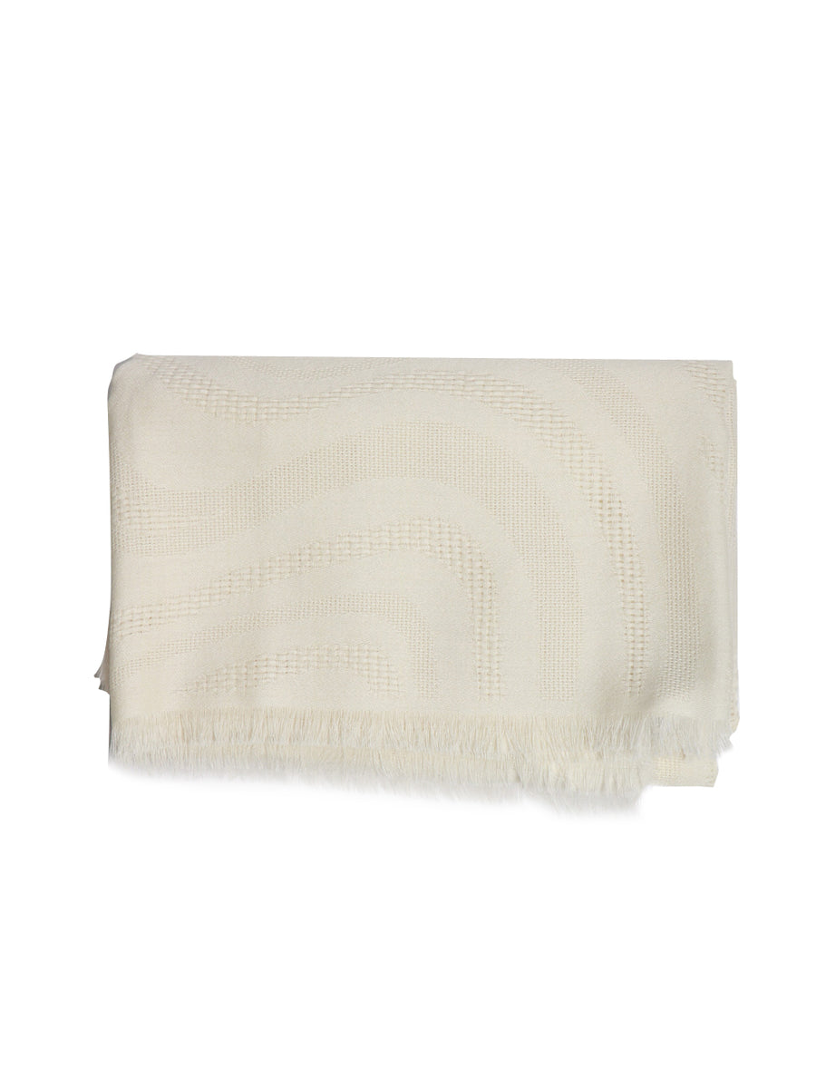 MAX MARA Pirania Scarf in Alpaca and Silk Ivory PIRANIA