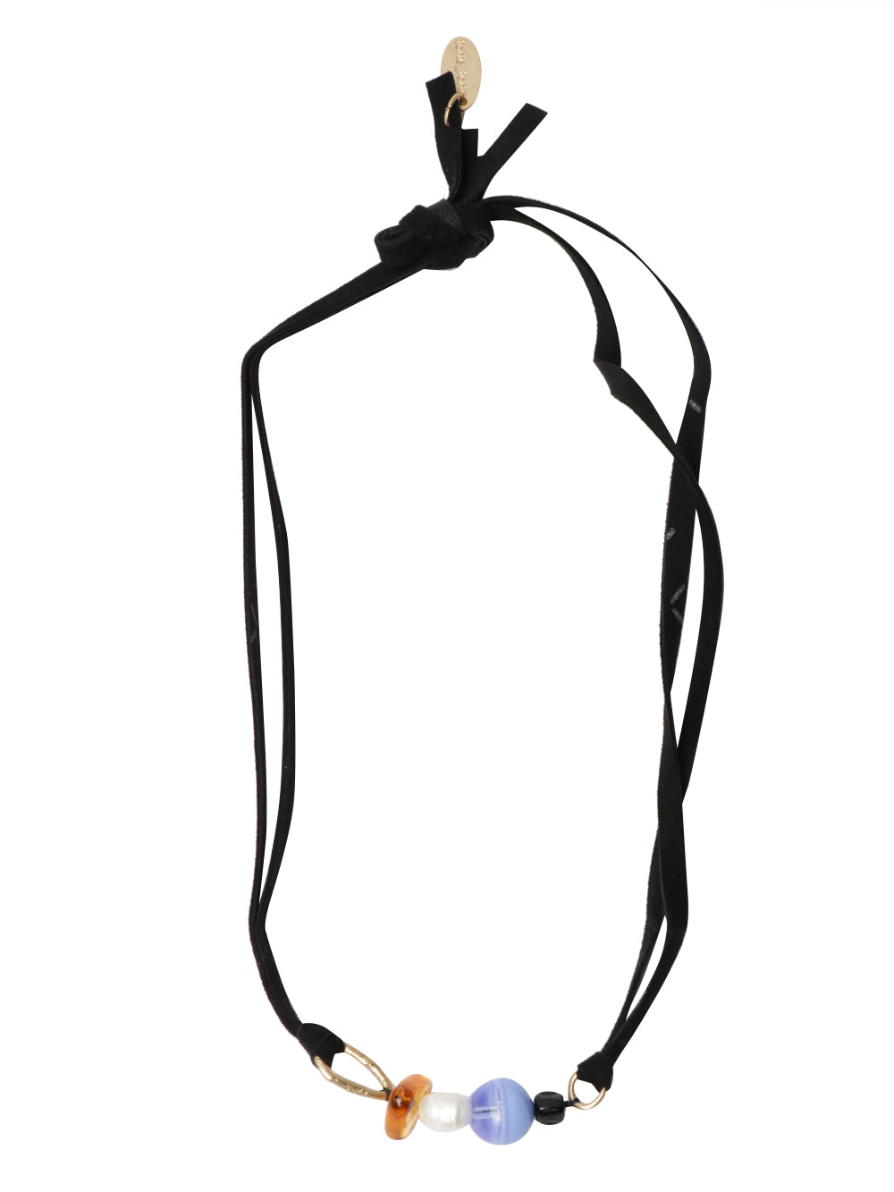 Collana Choker in Velluto Blu Notte con Perle