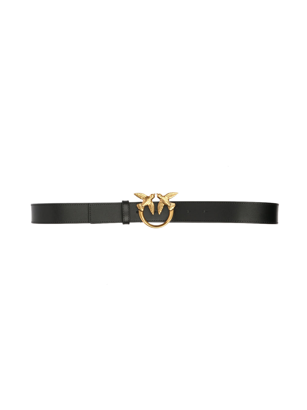 Cintura Love Berry Simply H3 in Pelle Nera con Fibbia Oro