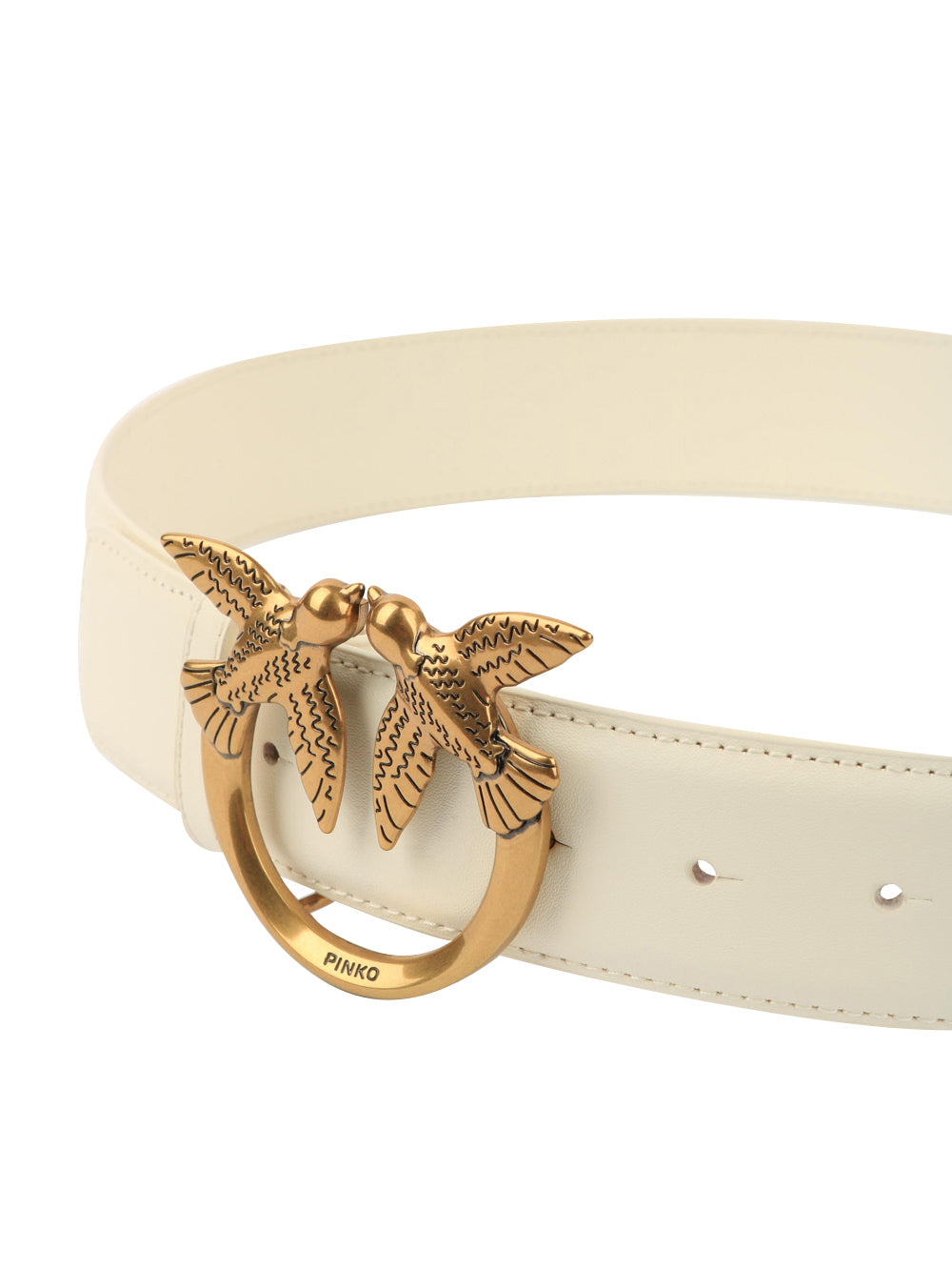 Cintura Love Berry Simply H4 in Pelle Panna con Fibbia Oro