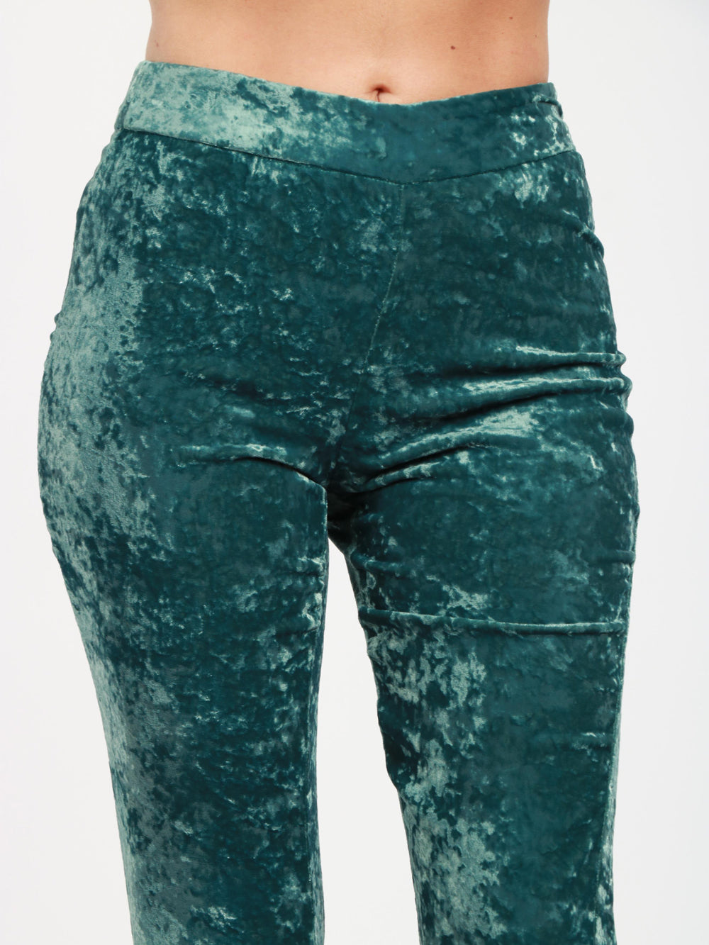 Pantaloni Zira a Zampa in Ciniglia Ottanio