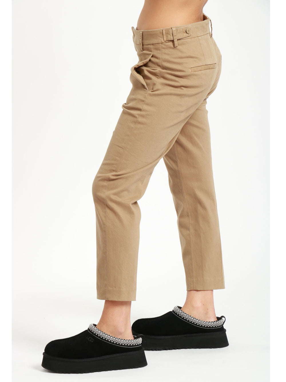 Pantaloni Ariel in Cotone Cammello
