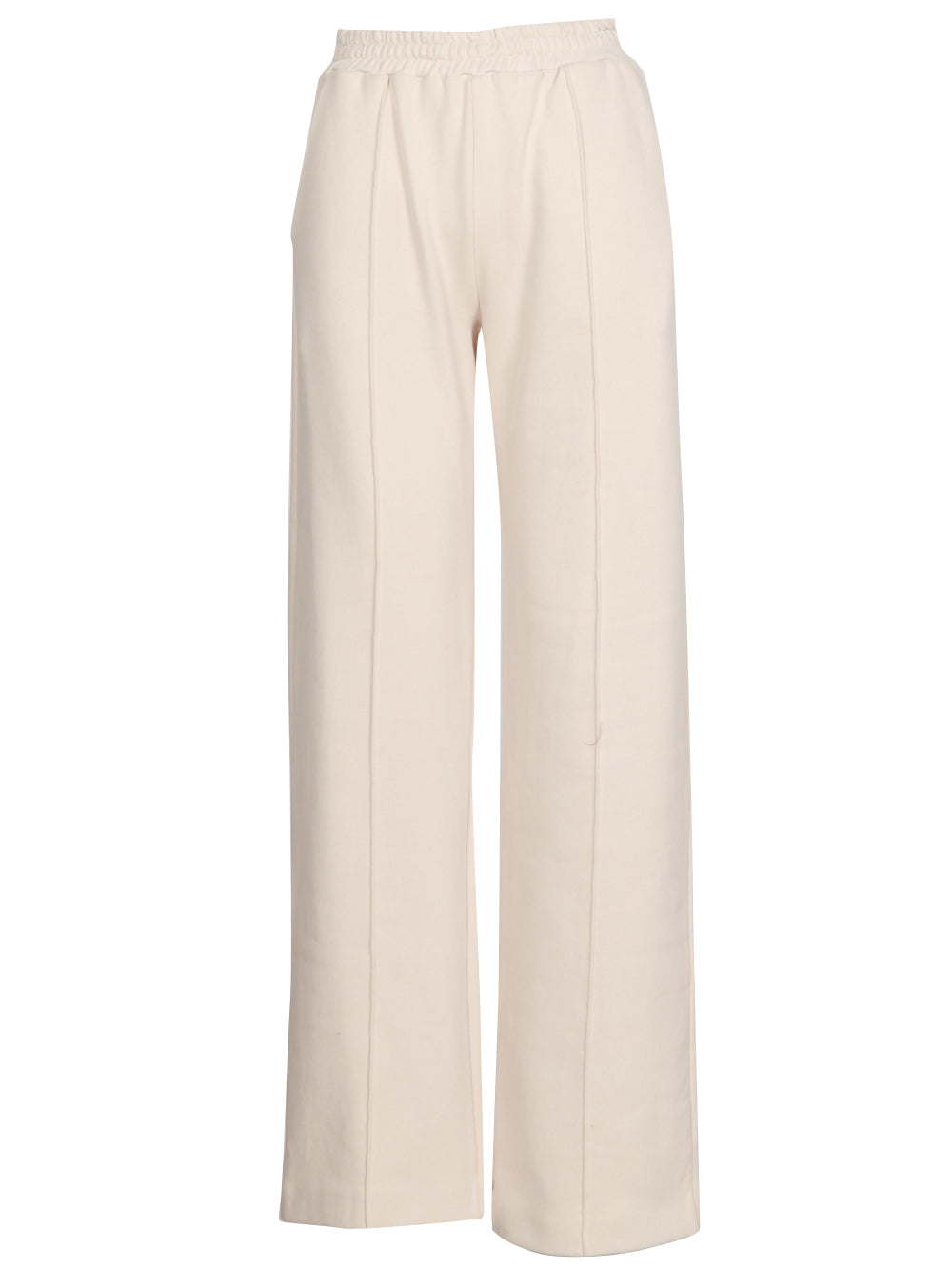 Pantaloni di Tuta Palazzo in Felpa Avorio
