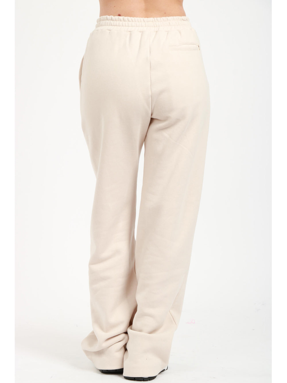 Pantaloni di Tuta Palazzo in Felpa Avorio