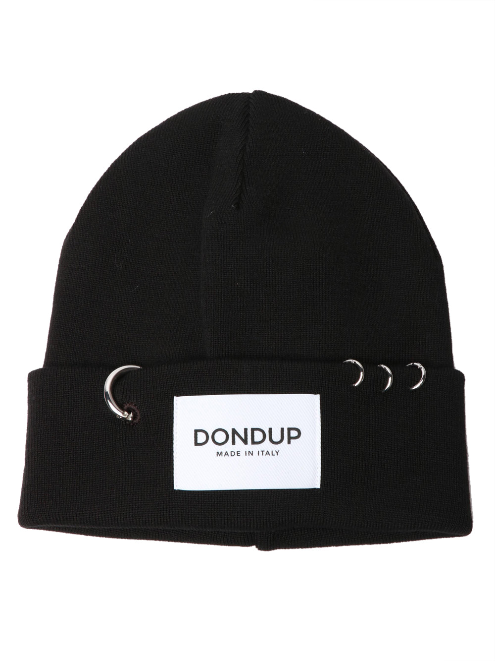 Cappello in Lana Nero con Piercing
