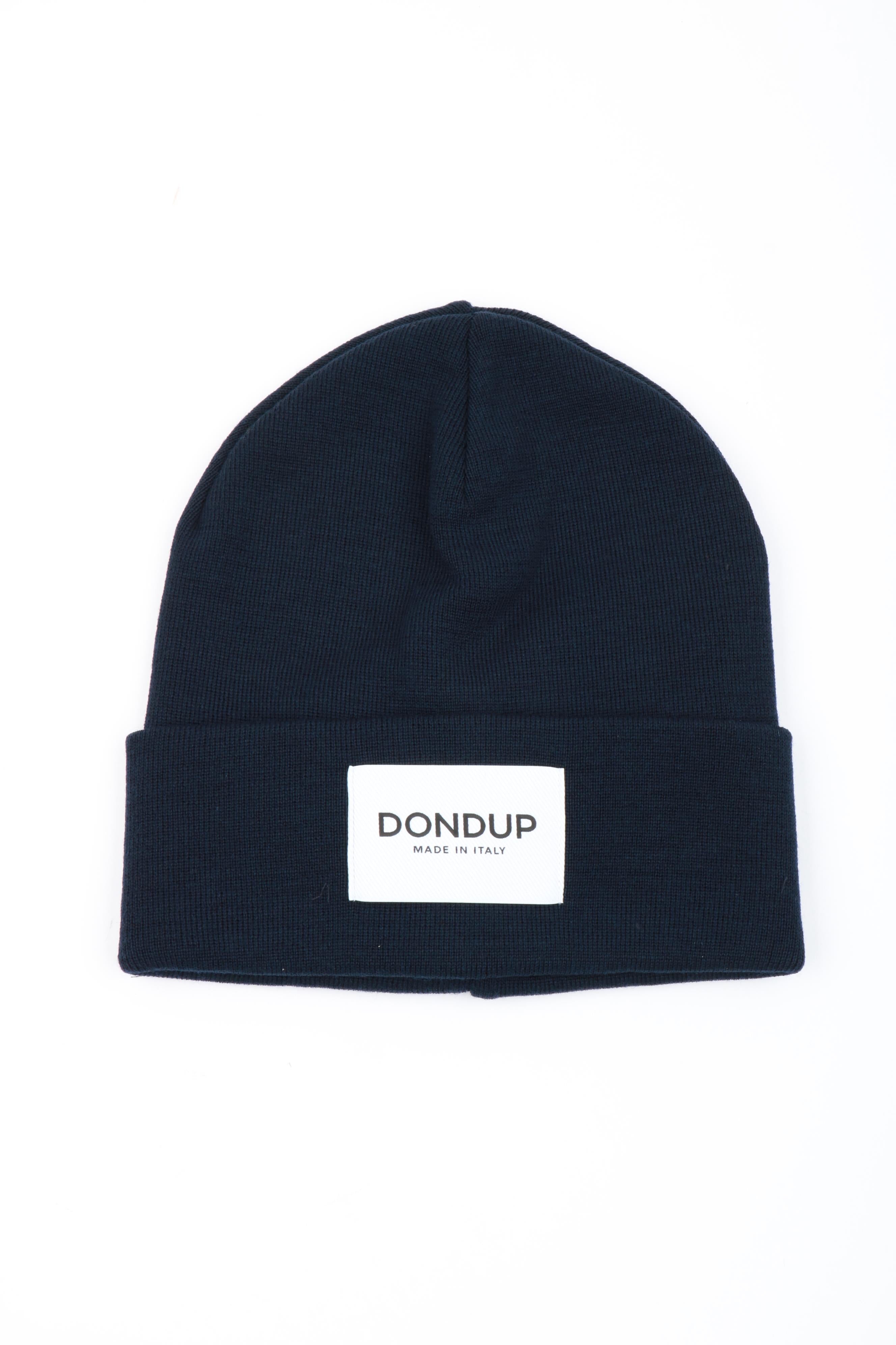 Hat in Blue Wool Blend with Logoed Label