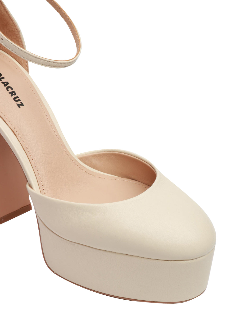 Scarpe Décolleté Rots in Pelle Panna con Tacco e Plateau