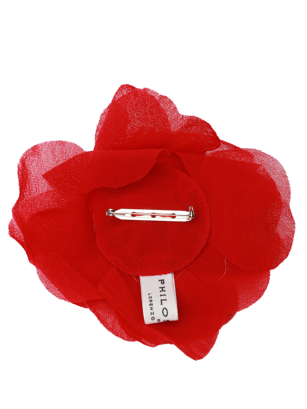 Spilla Bijoux Fiore in Tulle Rosso