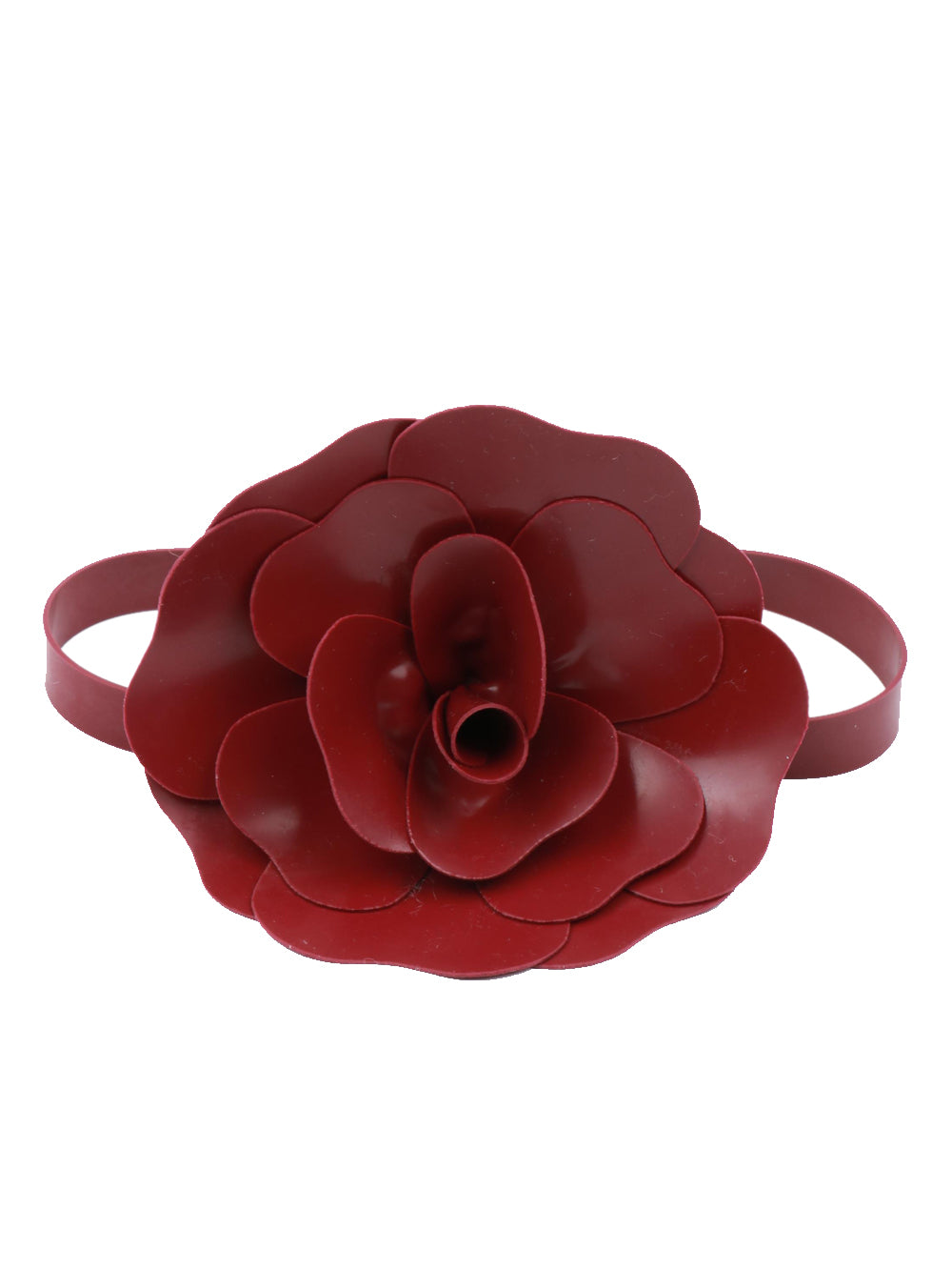 Collana Choker con Fiore in Lattice Bordeaux