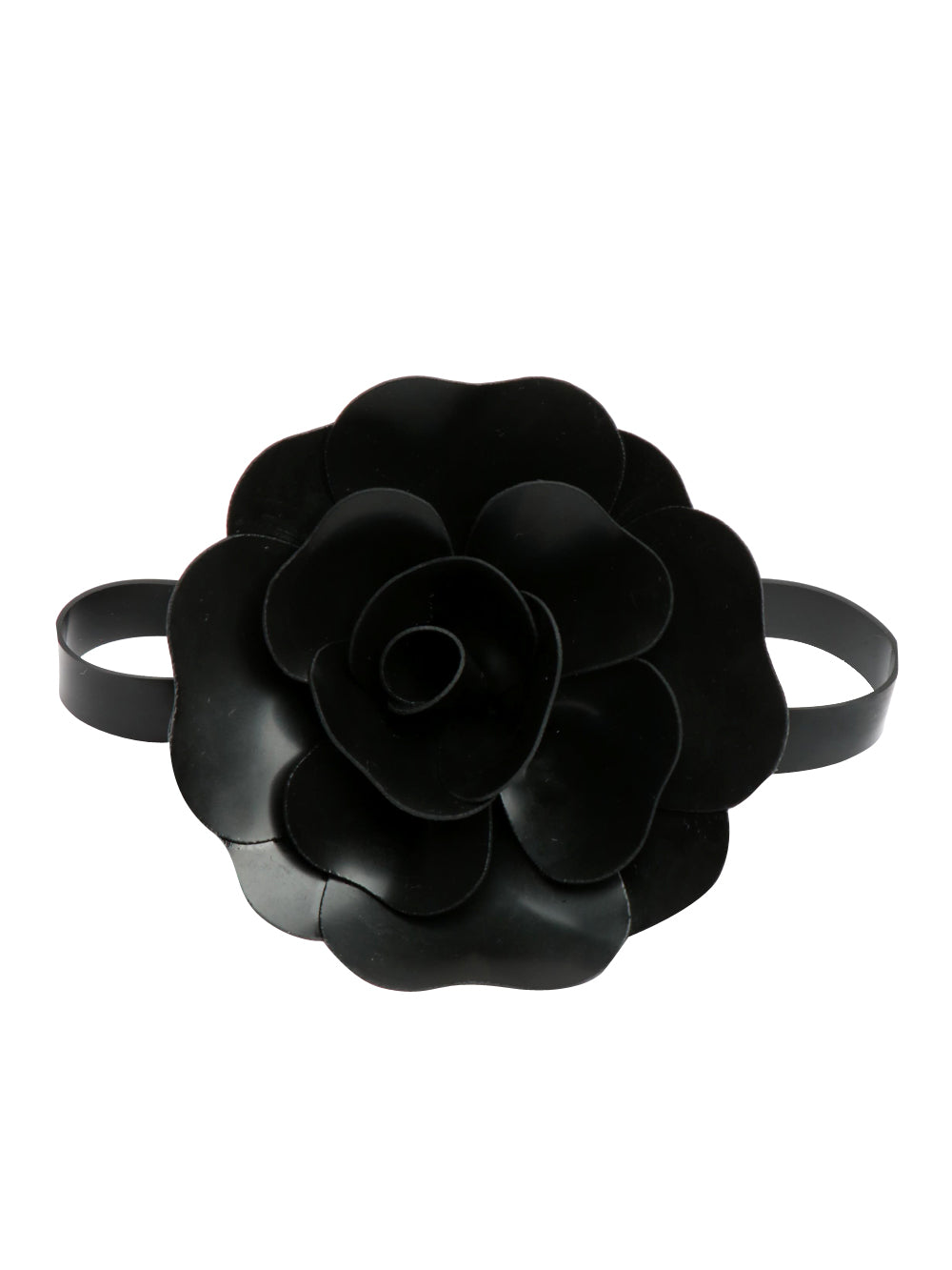 Collana Choker con Fiore in Lattice Nera