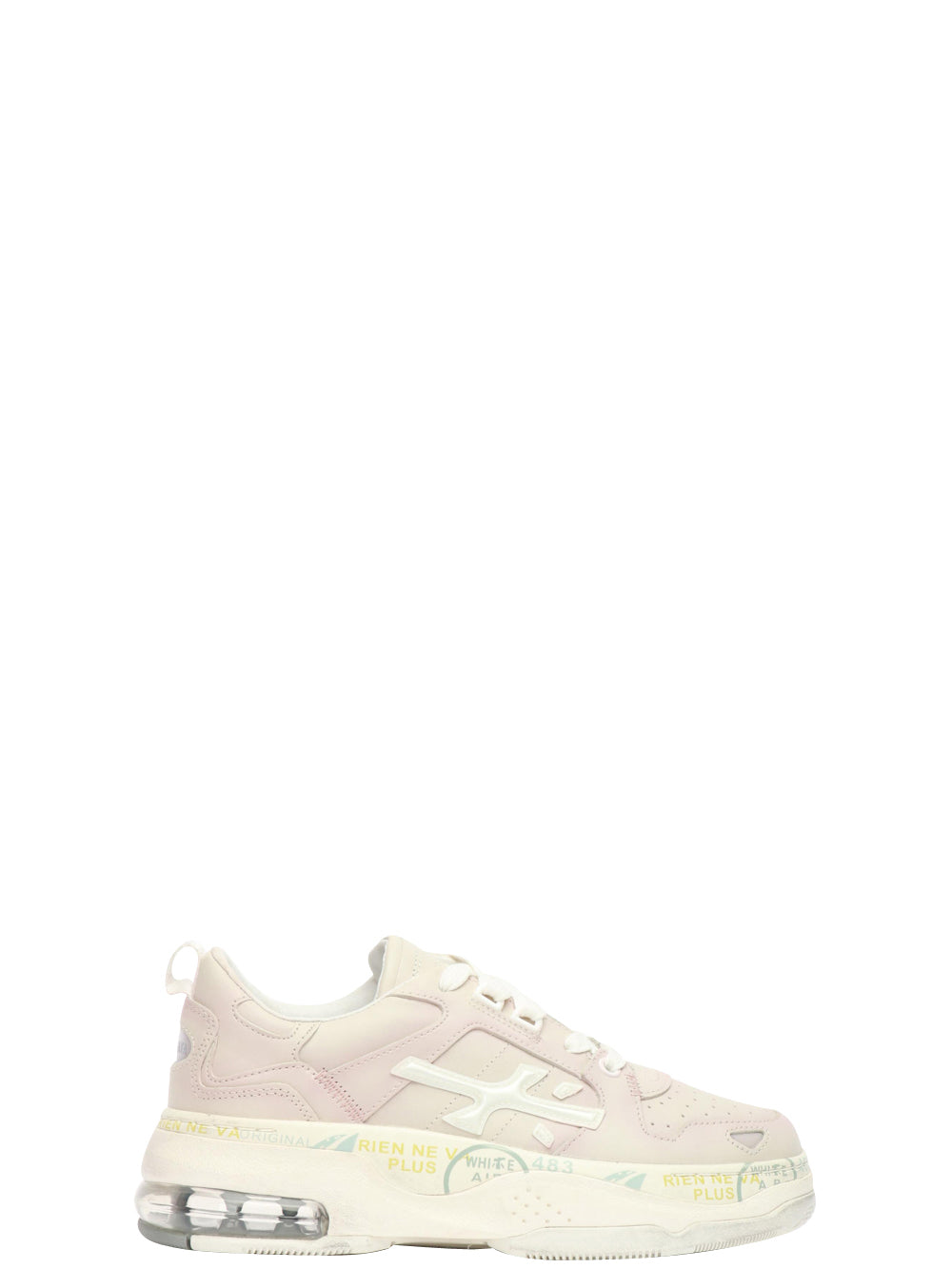 Scarpe Sneakers Draked in Pelle Lilla con Dettagli Bianchi