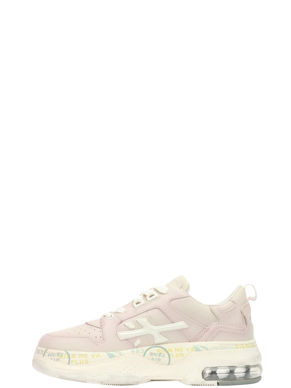 Scarpe Sneakers Draked in Pelle Lilla con Dettagli Bianchi