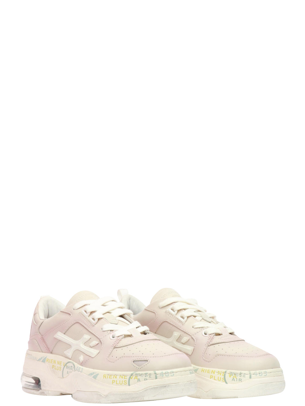 Scarpe Sneakers Draked in Pelle Lilla con Dettagli Bianchi