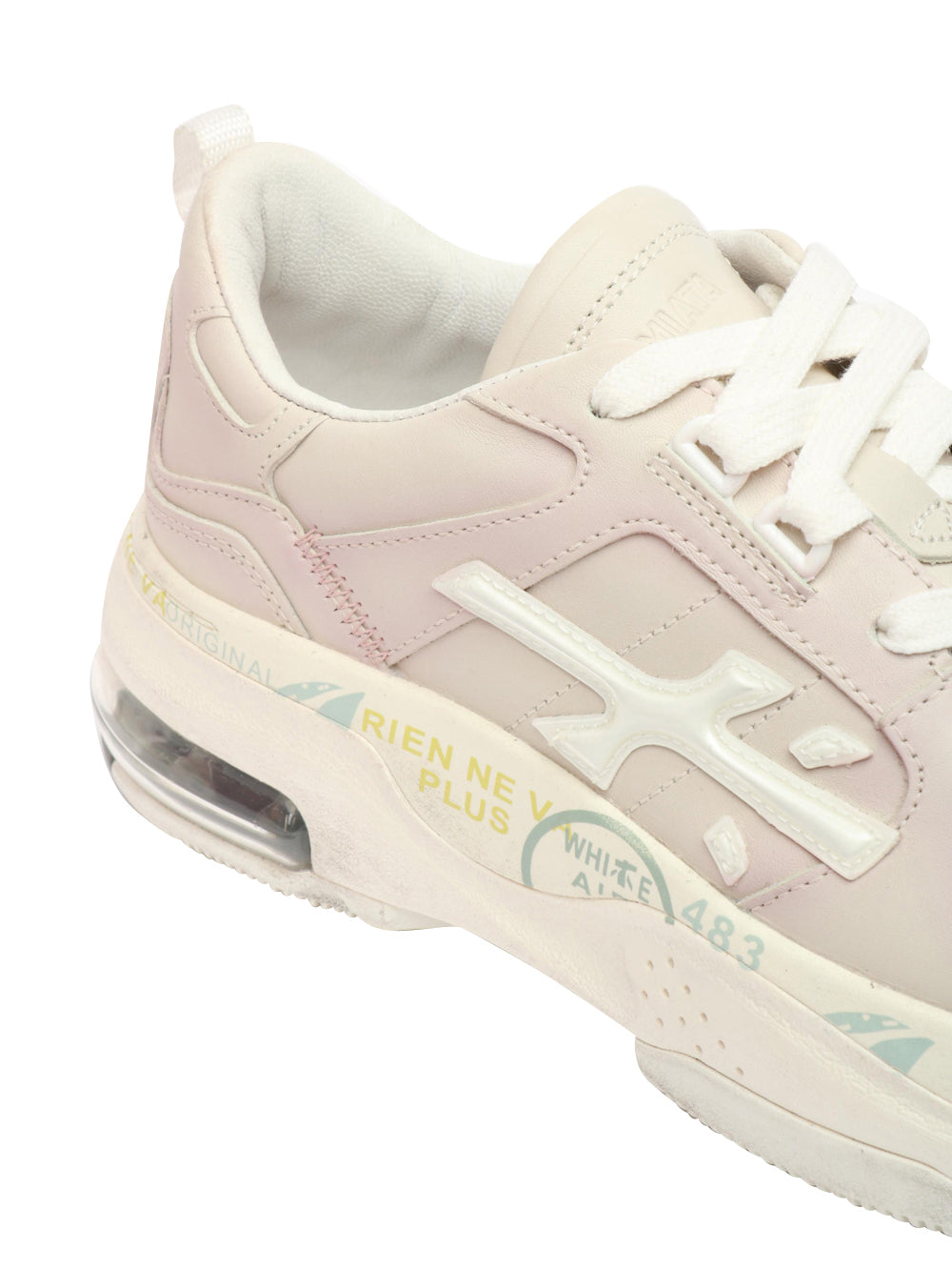 Scarpe Sneakers Draked in Pelle Lilla con Dettagli Bianchi
