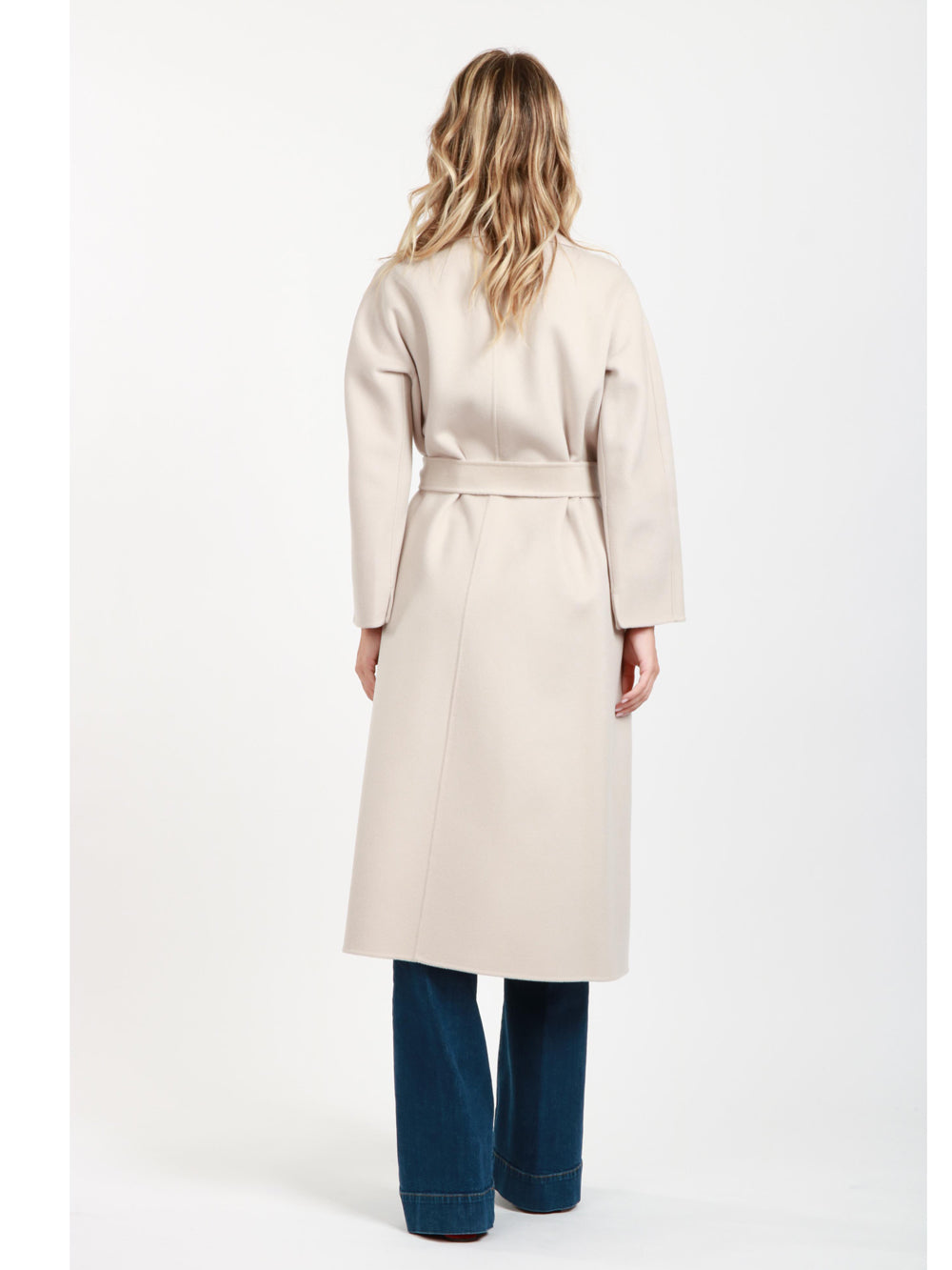 Cappotto Esturia a Vestaglia in Lana Vergine Ghiaccio