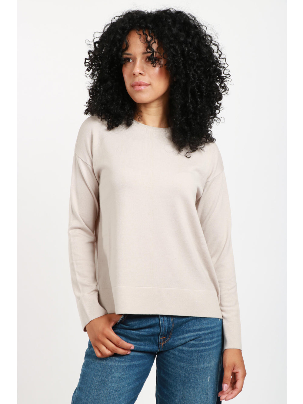 Maglia West Girocollo in Lana Vergine Tortora