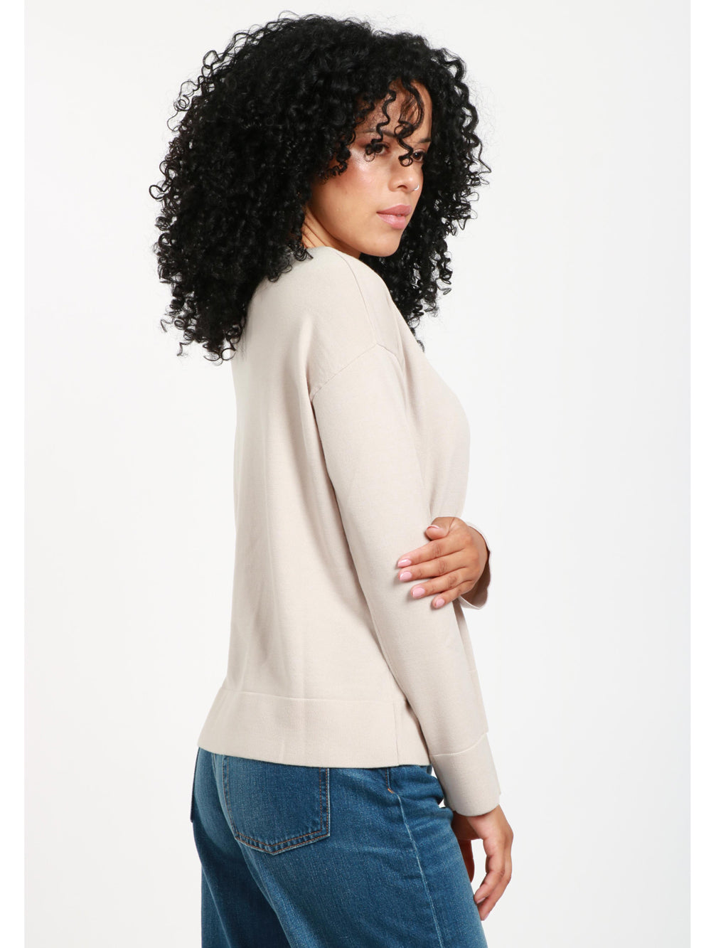 Maglia West Girocollo in Lana Vergine Tortora