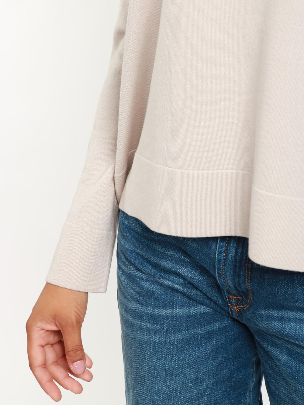 Maglia West Girocollo in Lana Vergine Tortora