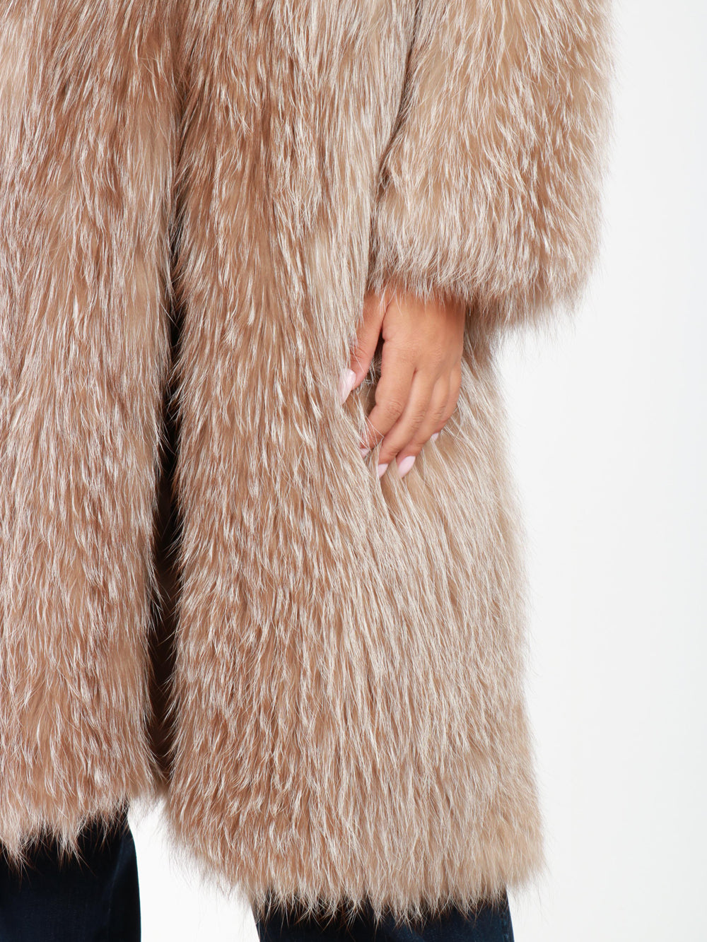 Pelliccia Girocollo in Volpe Beige