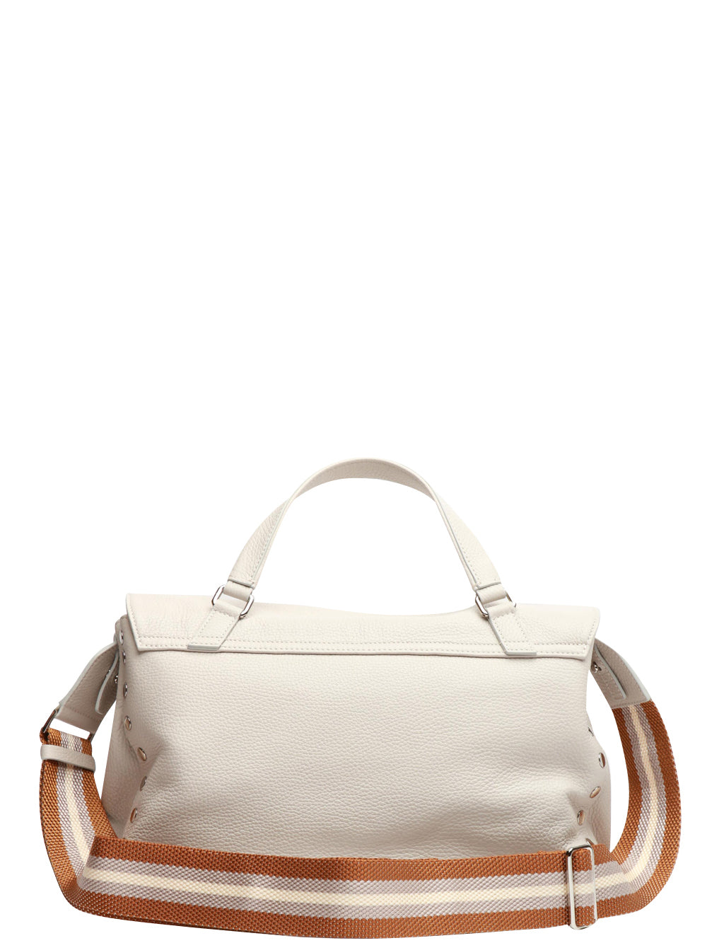 Postina Daily Medium Handbag in White Leather with Shoulder Straps