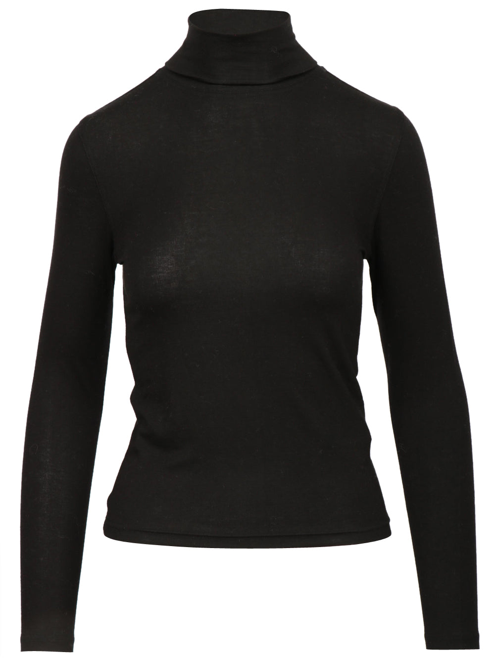 ABSOLUT CASHMERE Maglia in Misto Lana Nera con Collo Alto Nero