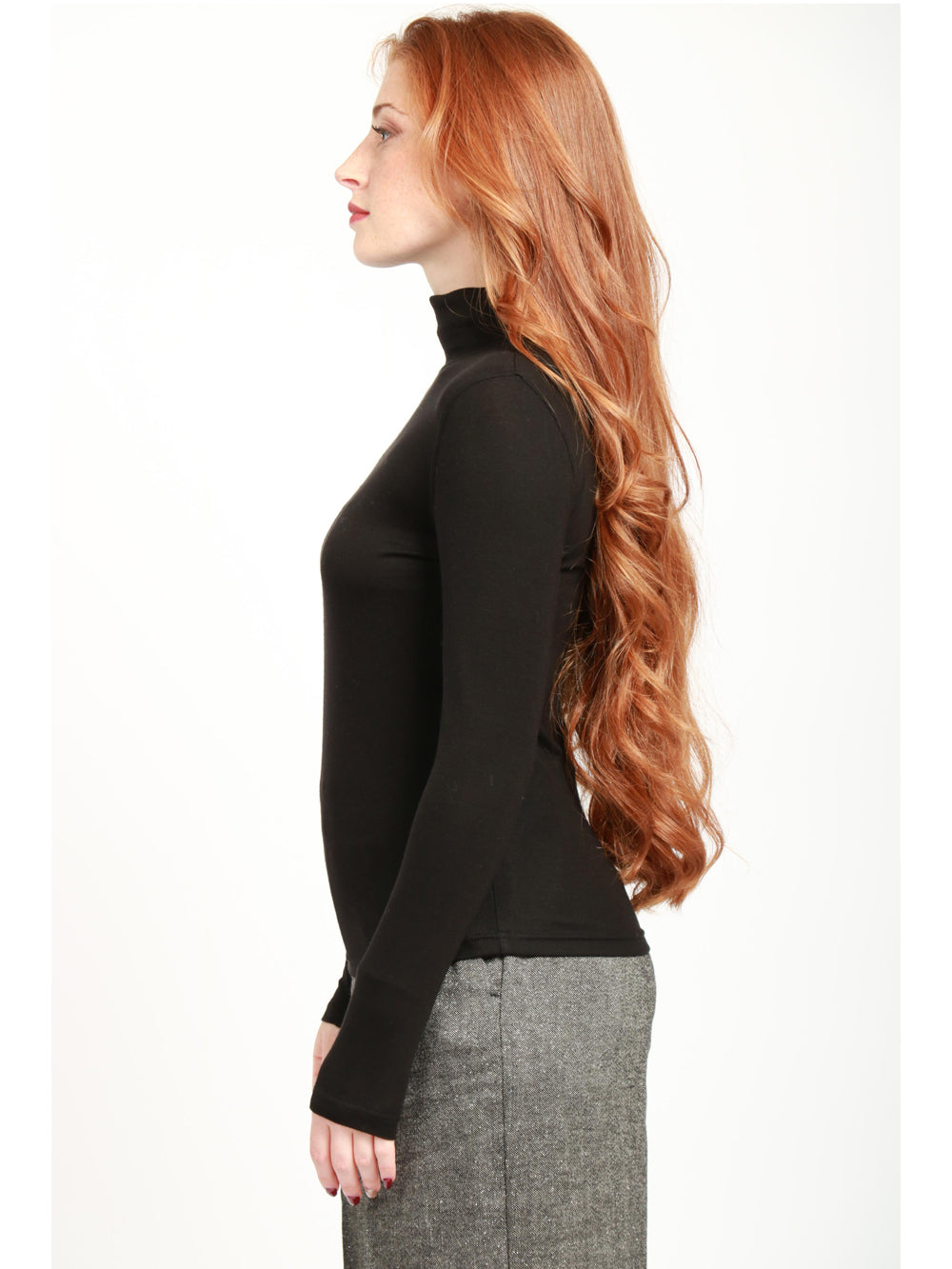 ABSOLUT CASHMERE Maglia in Misto Lana Nera con Collo Alto Nero