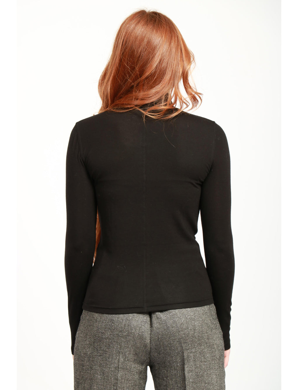 ABSOLUT CASHMERE Maglia in Misto Lana Nera con Collo Alto Nero