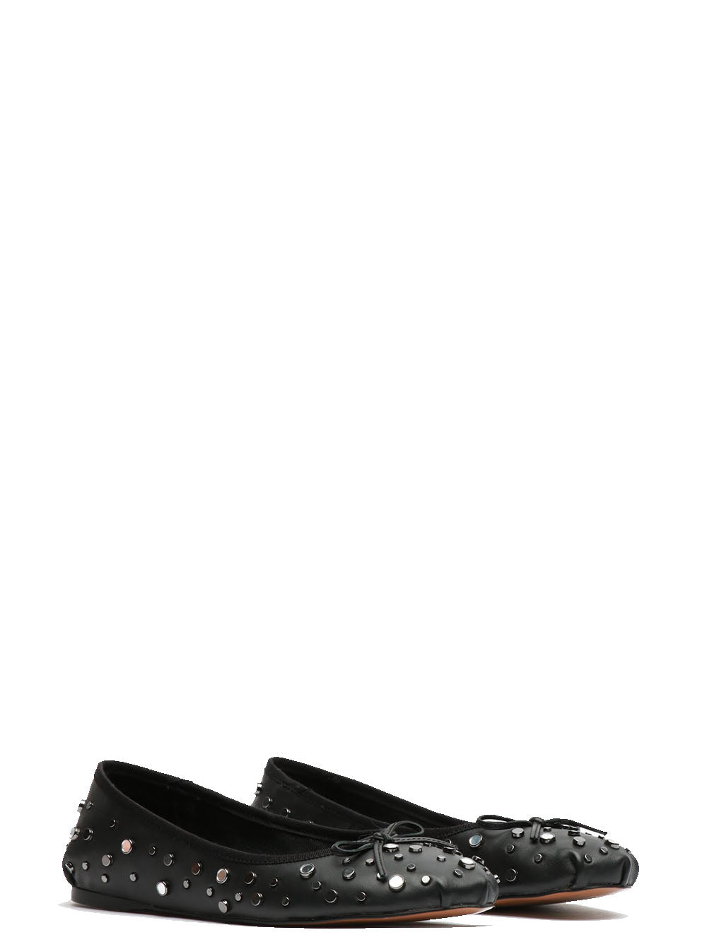 BIBI LOU Scarpe Ballerina in Pelle Nere con Borchie Nero