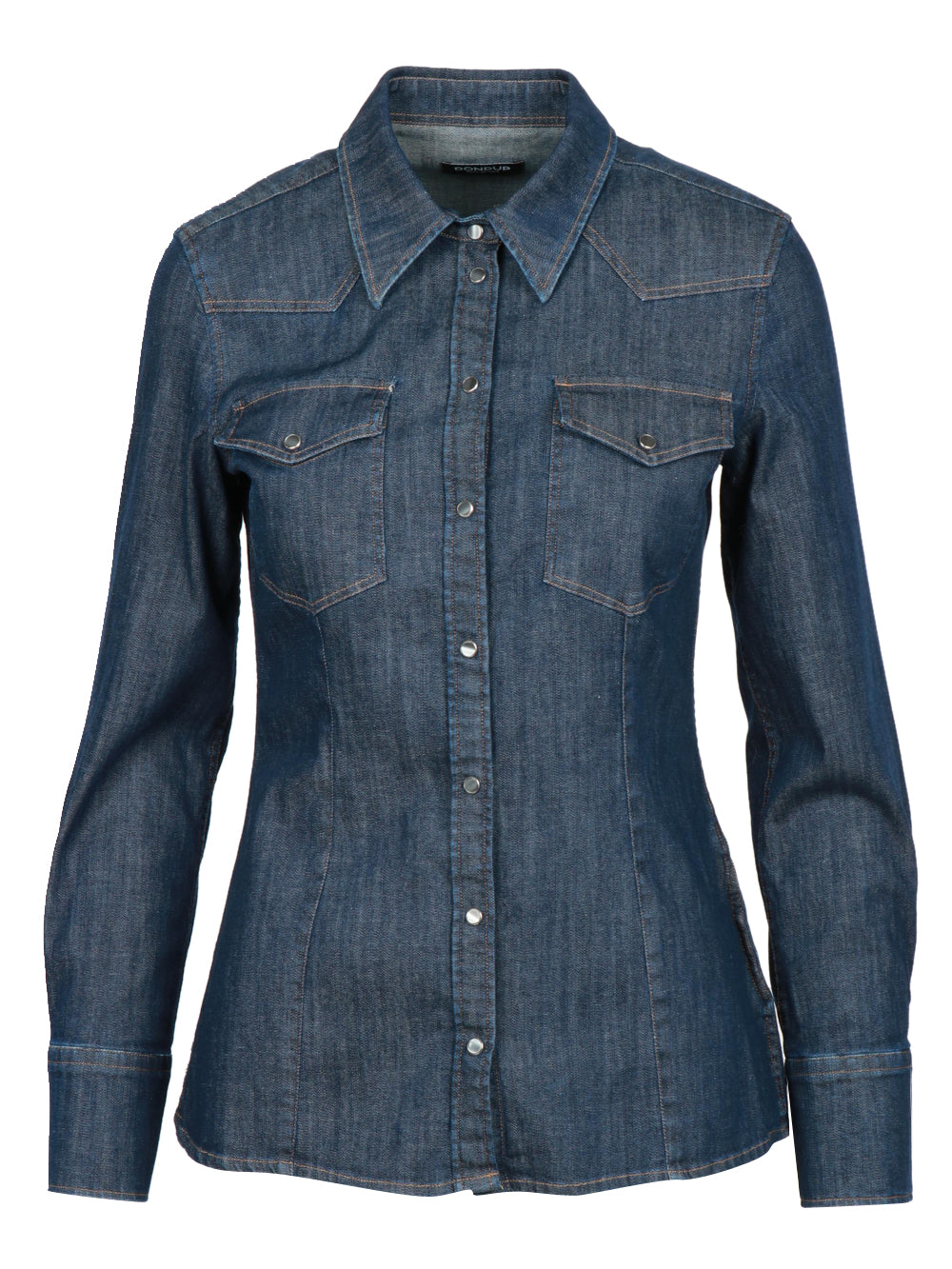 Camicia in Denim di Cotone Blu Scuro