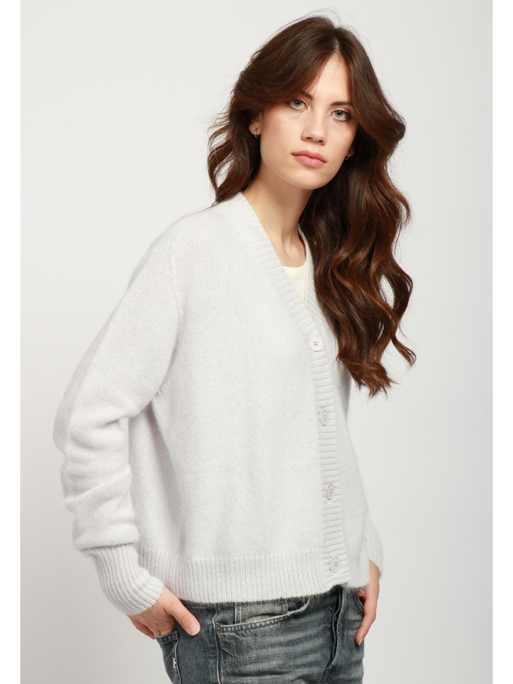Cardigan in MIsto Angora Grigio