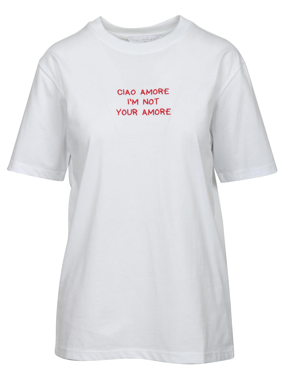 T-Shirt Ciao Amore I'M Not Your Amore in Cotone Bianca