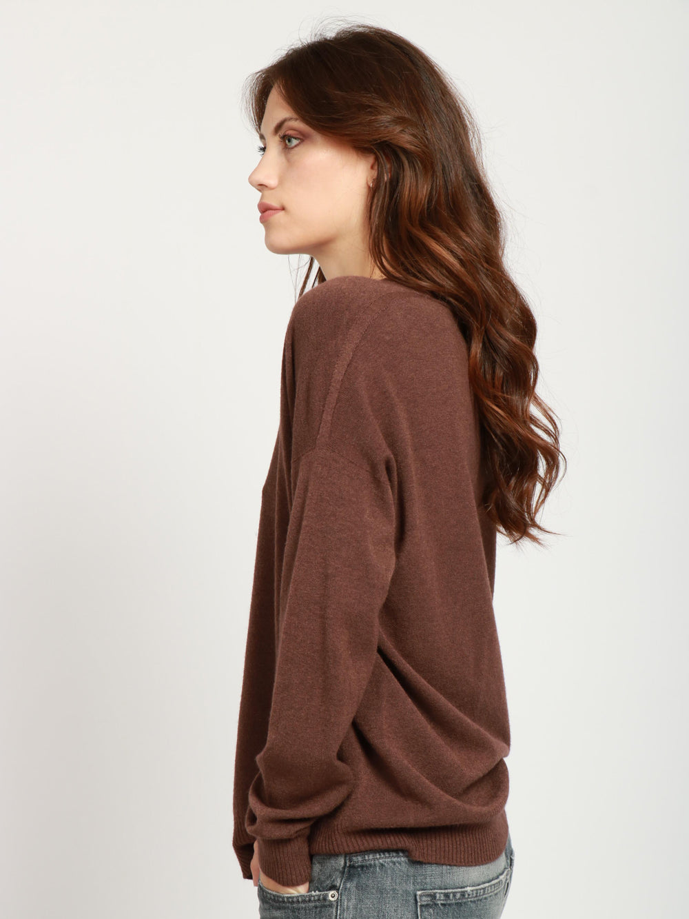 Maglia Marrone con Scollo a V