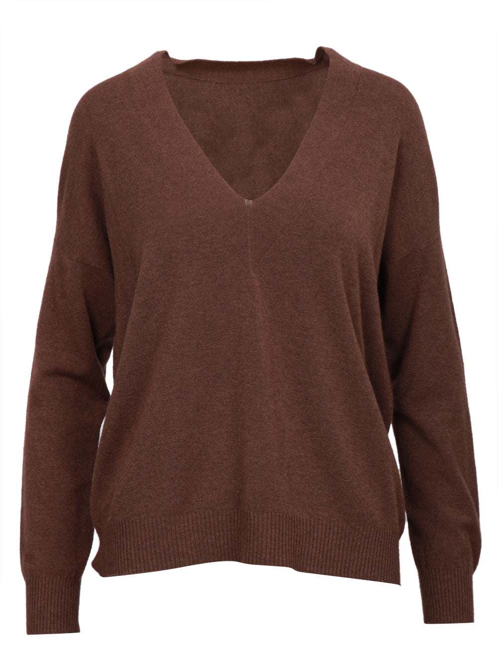 Maglia Marrone con Scollo a V