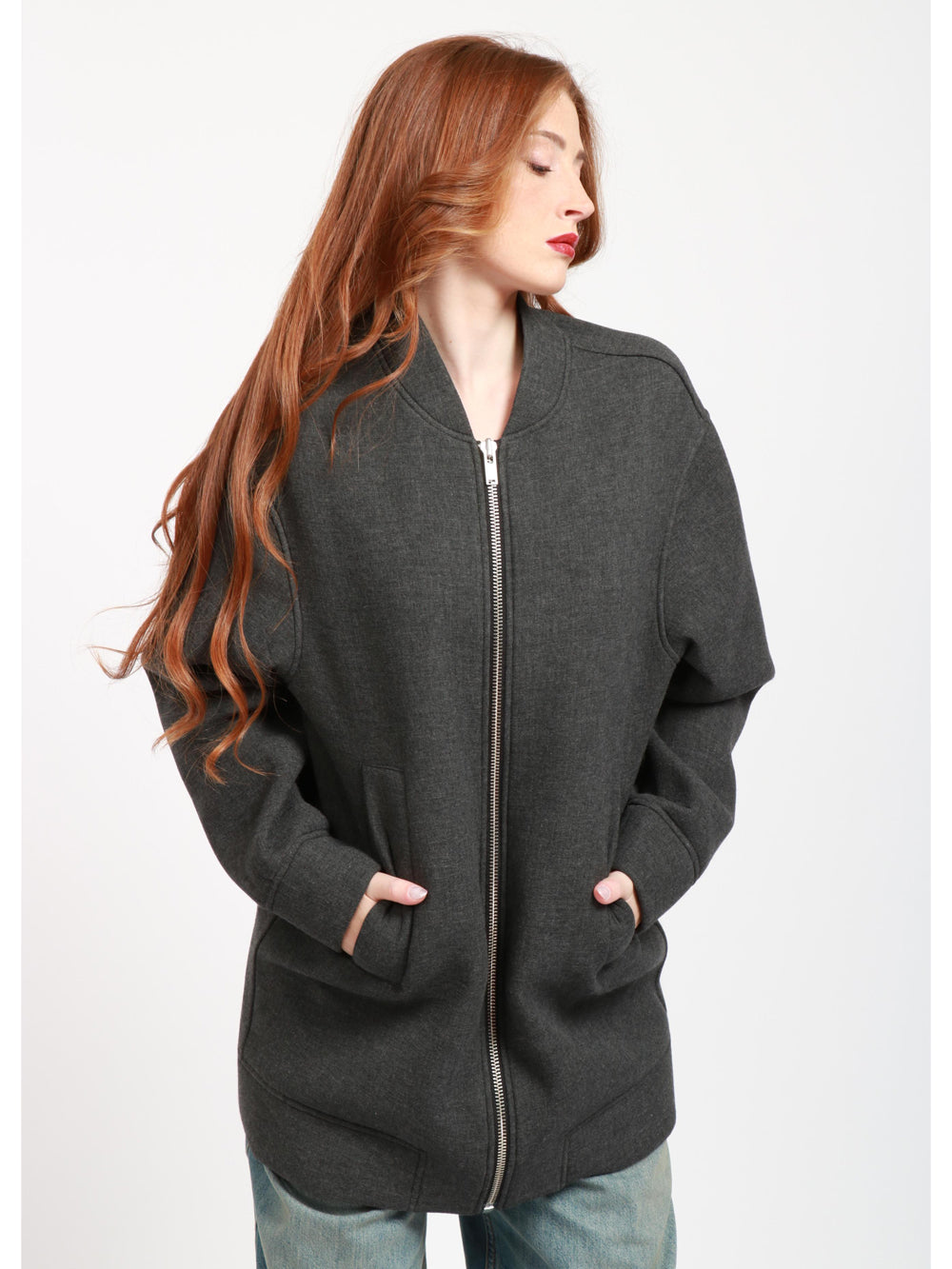 Bomber in Misto Lana Grigio
