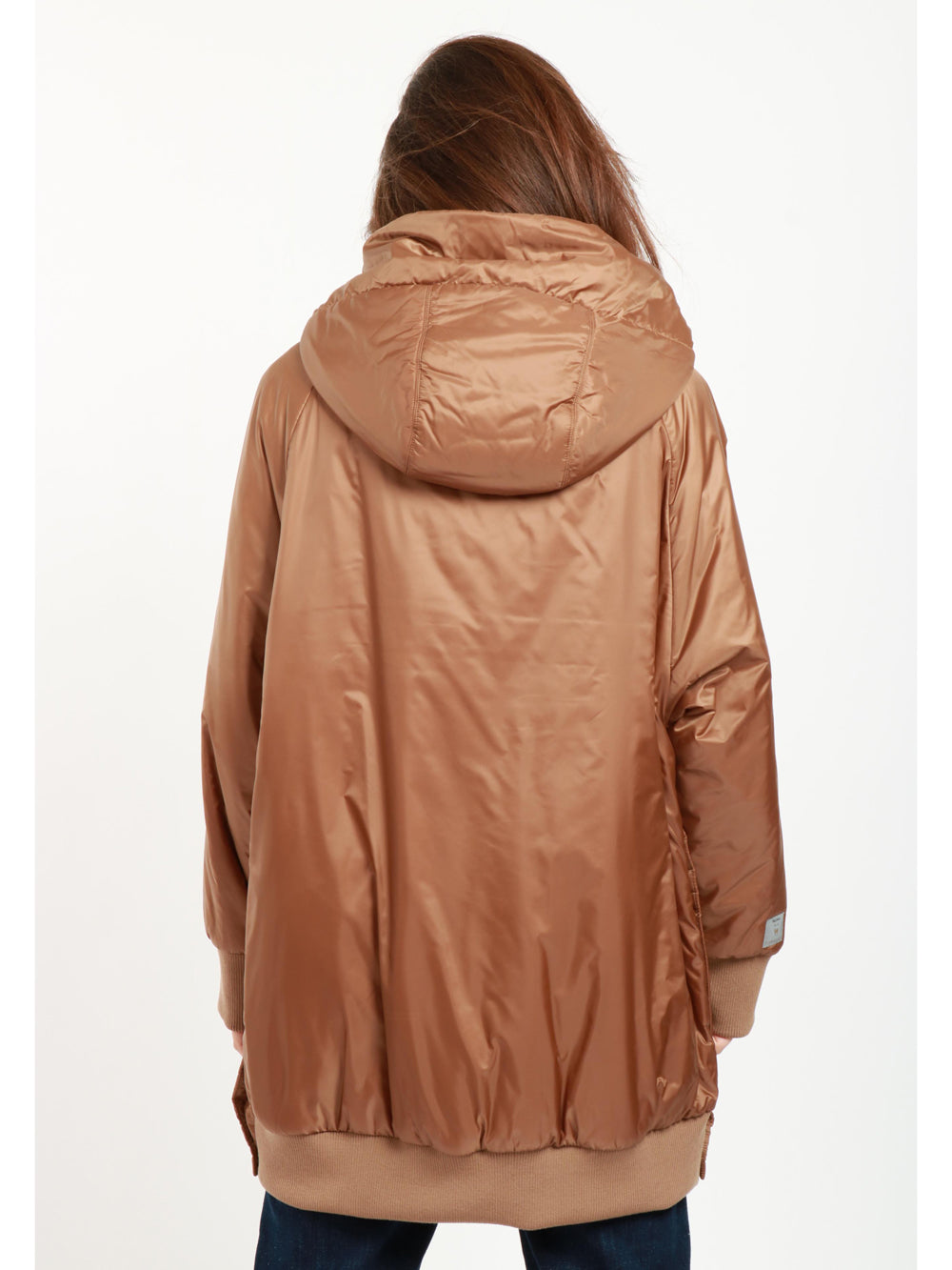 Greenma jacket in Bronze anti-drop fabric with hood