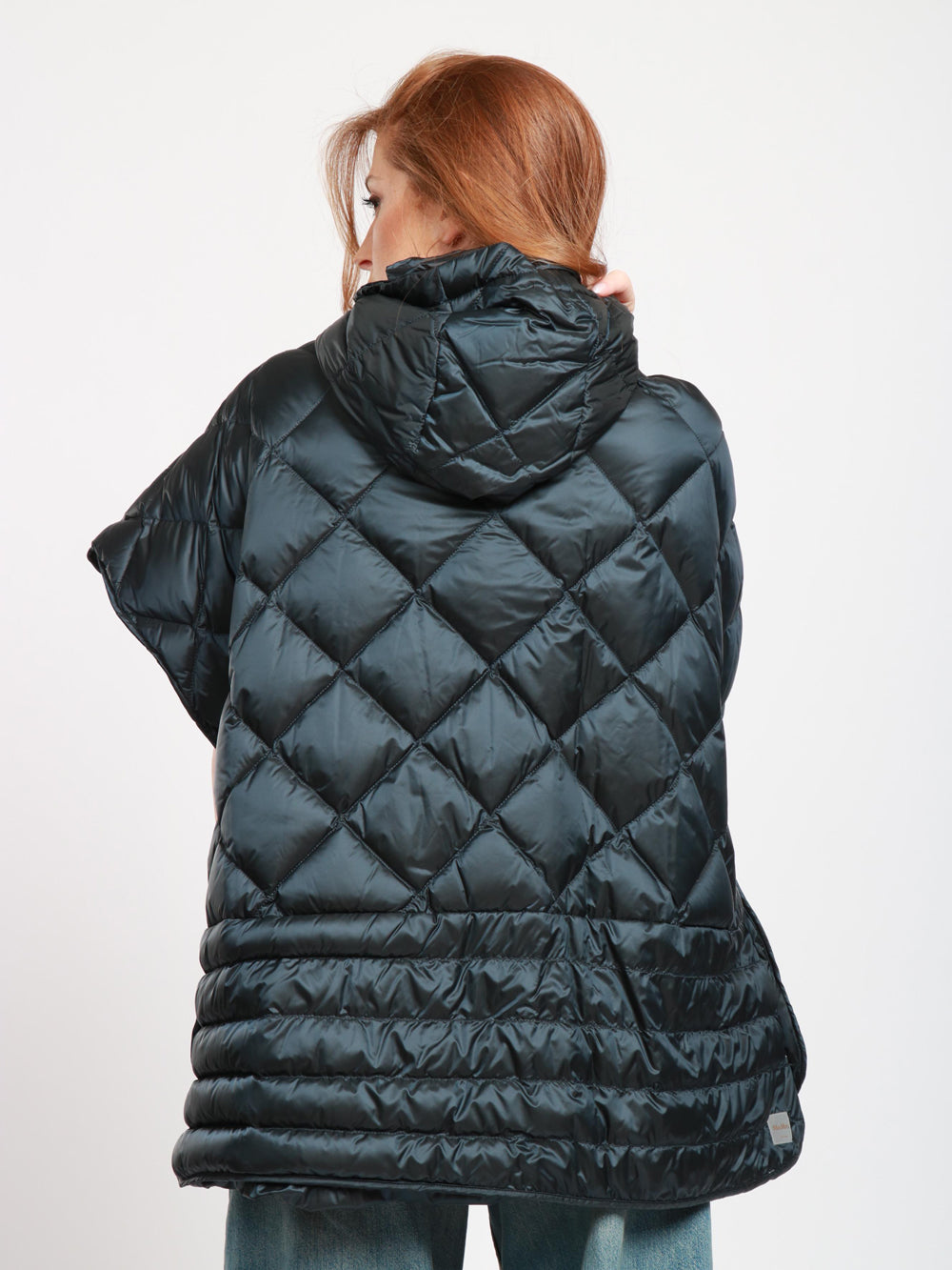 MAX MARA THE CUBE Mantella Treman Imbottita Blu con Cappuccio Blu