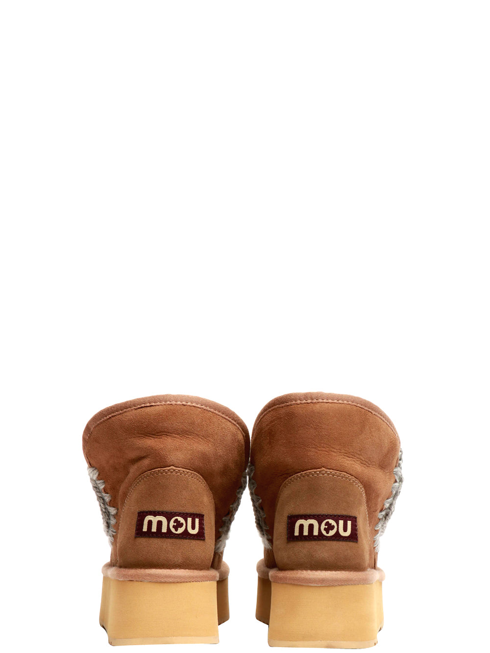 Stivali Mini Eskimo Platform in Suede Fango