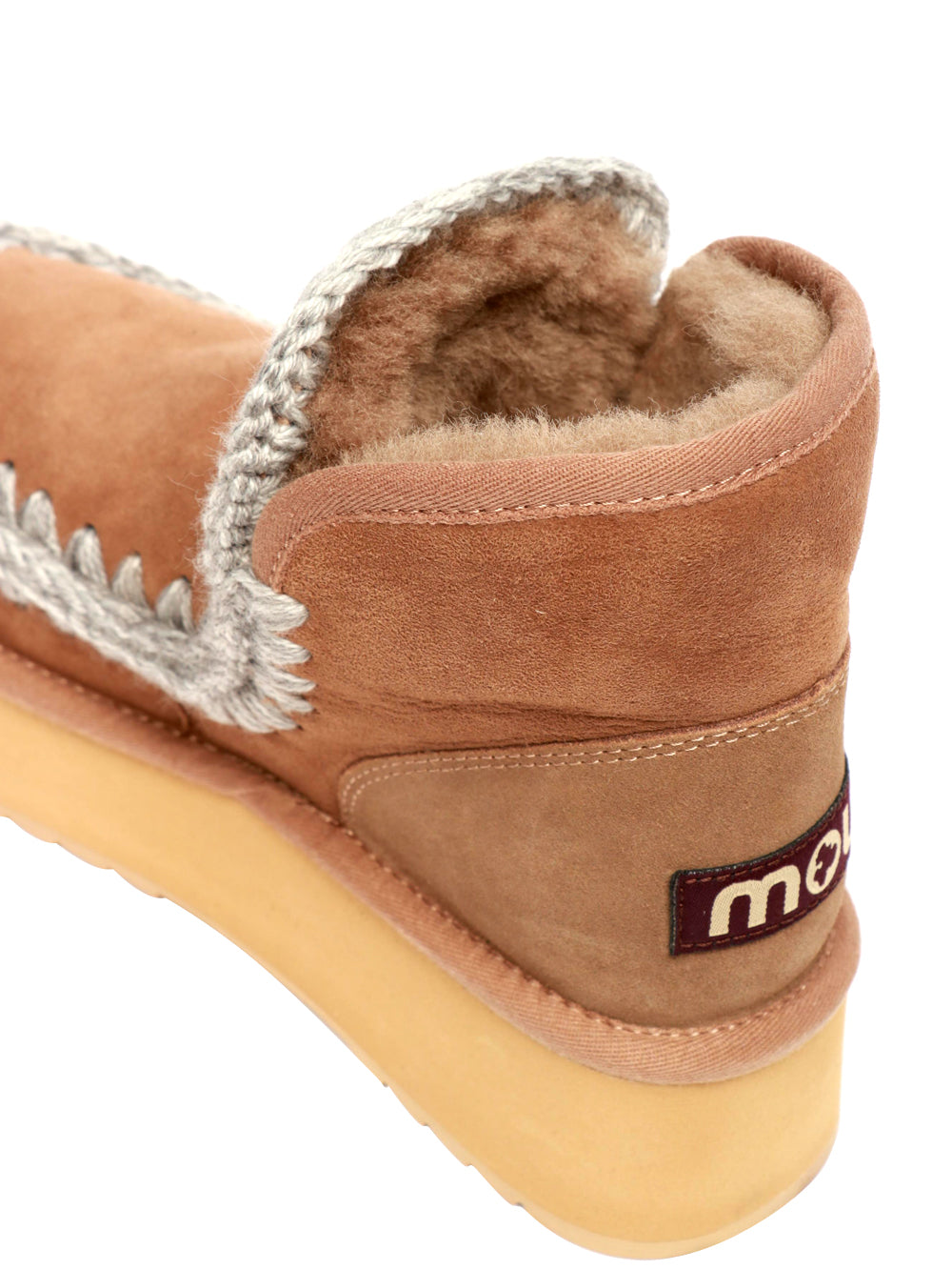 Stivali Mini Eskimo Platform in Suede Fango
