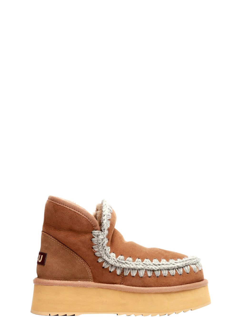 Stivali Mini Eskimo Platform in Suede Fango