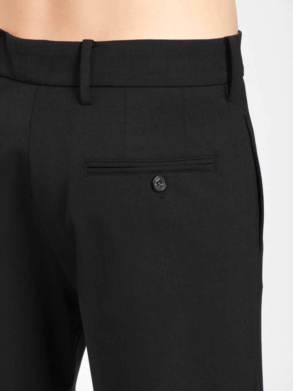 Pantaloni Palazzo in Fresco di Lana Neri
