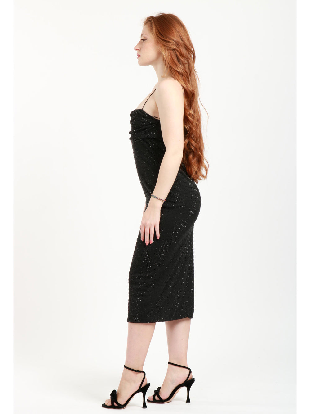 Vestito a Tubino Nero con Strass