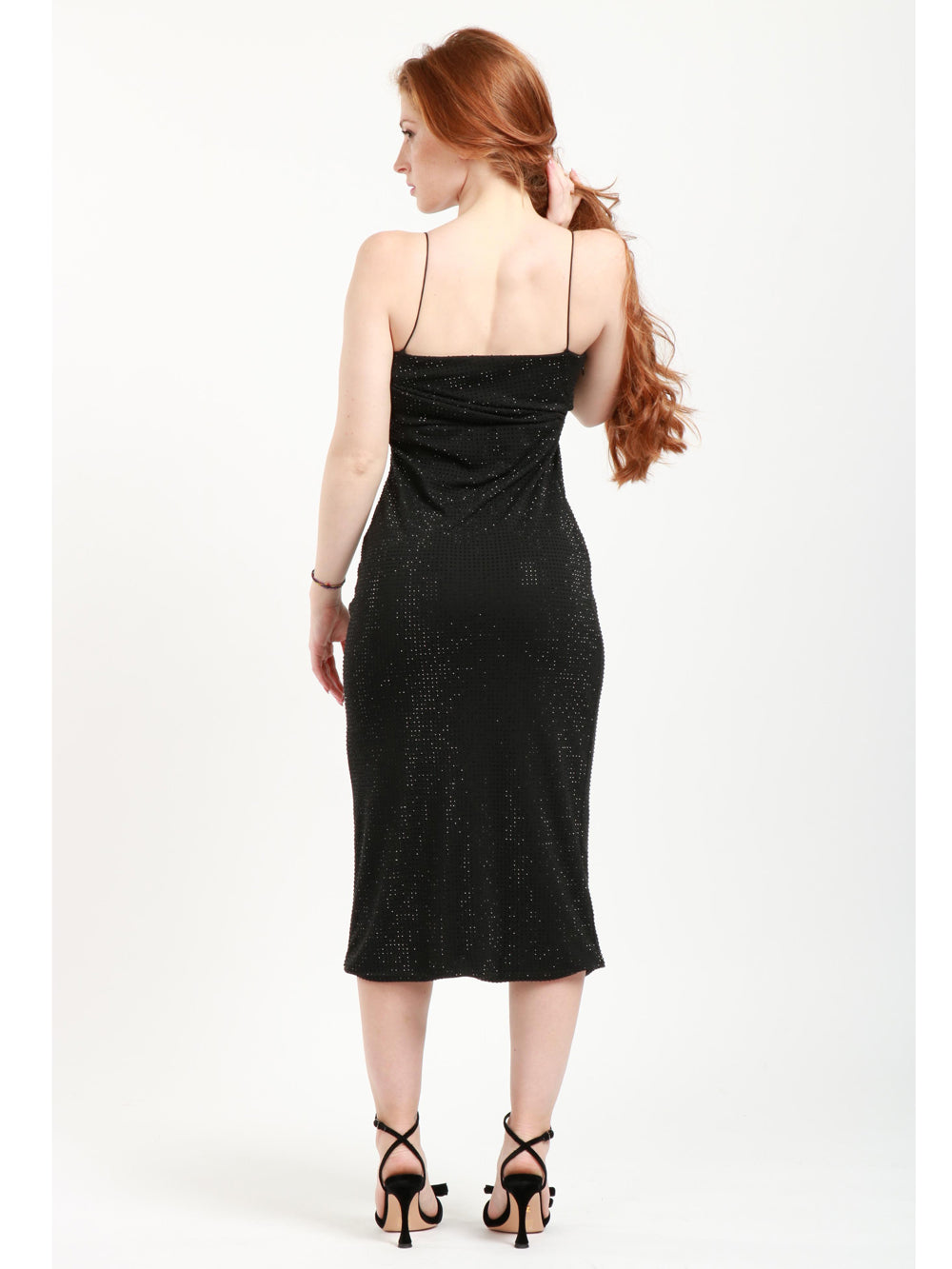 Vestito a Tubino Nero con Strass