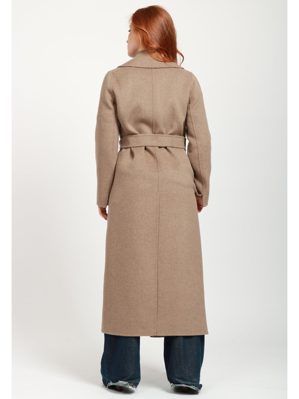 Cappotto Poldo a Vestaglia Lungo in Lana Vergine Fango