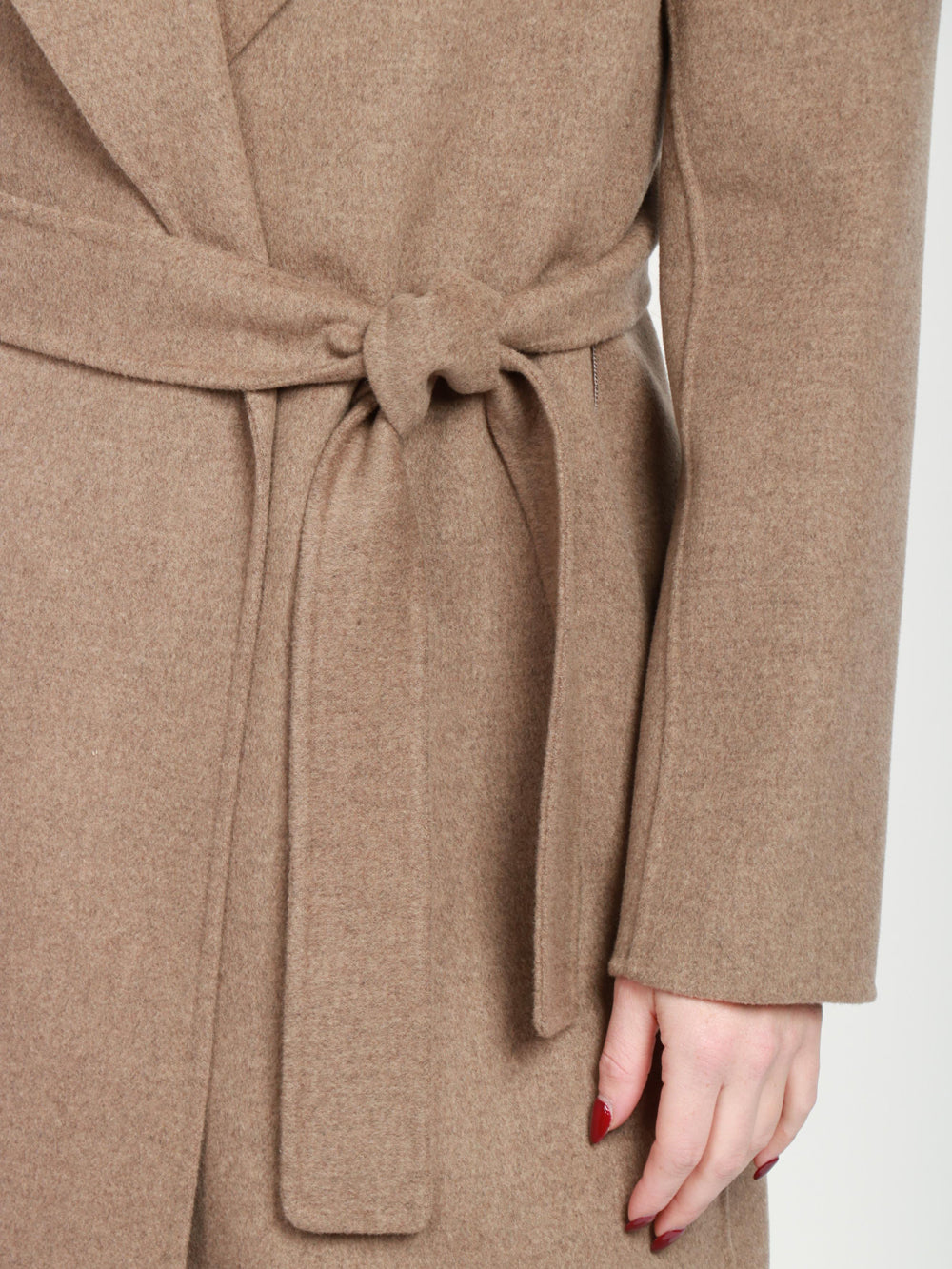 Cappotto Poldo a Vestaglia Lungo in Lana Vergine Fango
