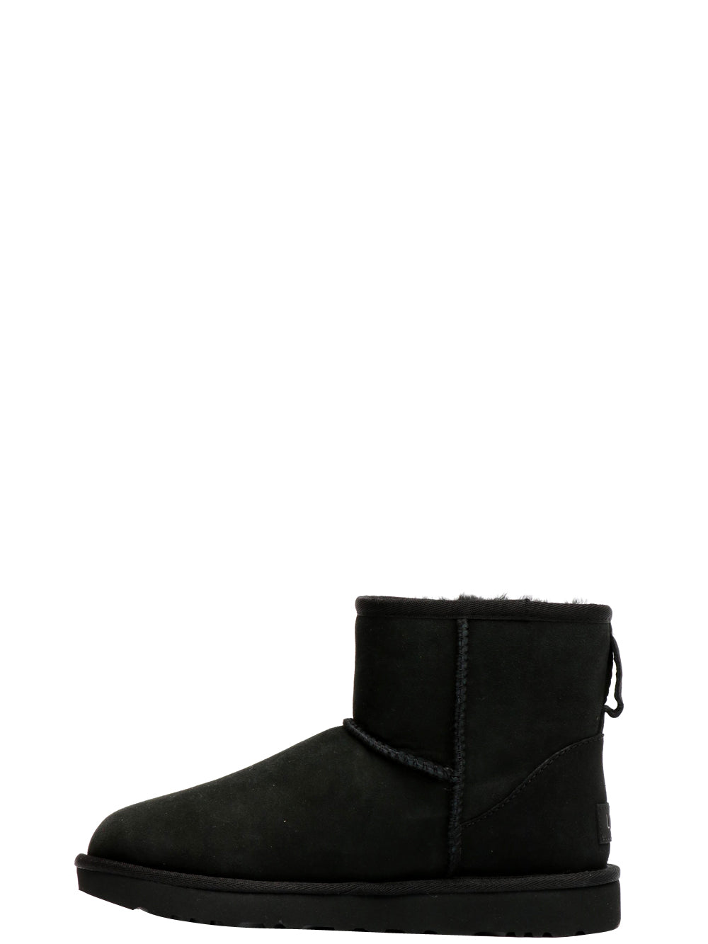 Stivali Classic Mini II in Suede Neri con Imbottitura in Lana