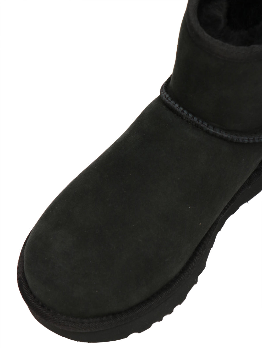 Stivali Classic Mini II in Suede Neri con Imbottitura in Lana