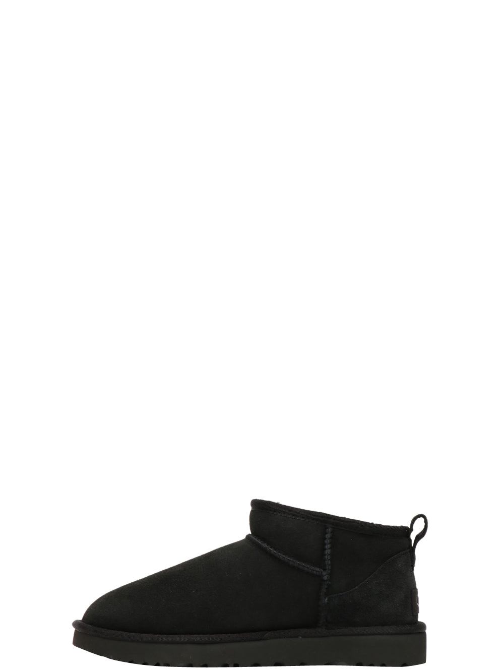 Stivali Classic Ultra Mini in Suede Neri con Imbottitura in Lana